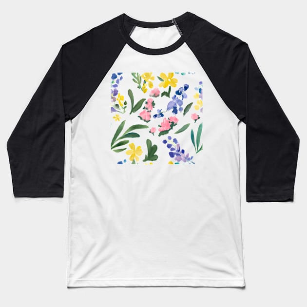 Floral Seamless Pattern 1 Baseball T-Shirt by thatmacko